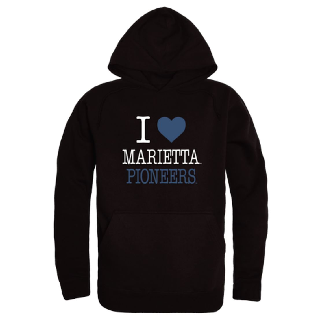 I Love Marietta College Pioneers Fleece Hoodie Sweatshirts