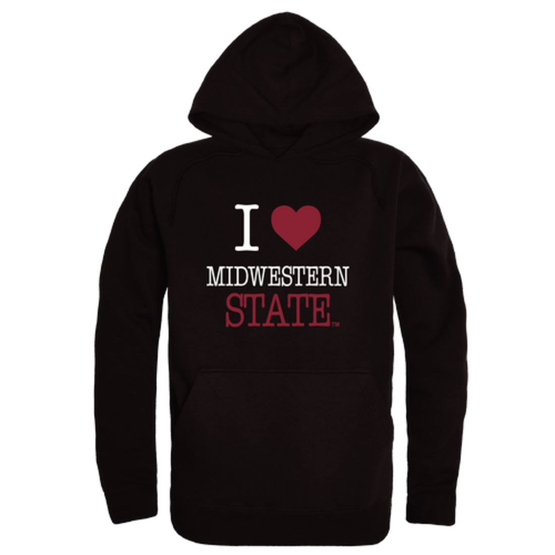 I Love Midwestern State University Mustangs Fleece Hoodie Sweatshirts