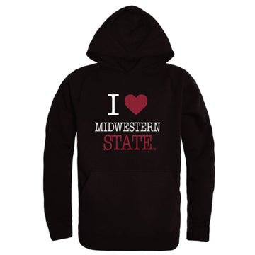 I Love Midwestern State University Mustangs Fleece Hoodie Sweatshirts