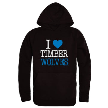 I Love Northwood University Timberwolves Fleece Hoodie Sweatshirts