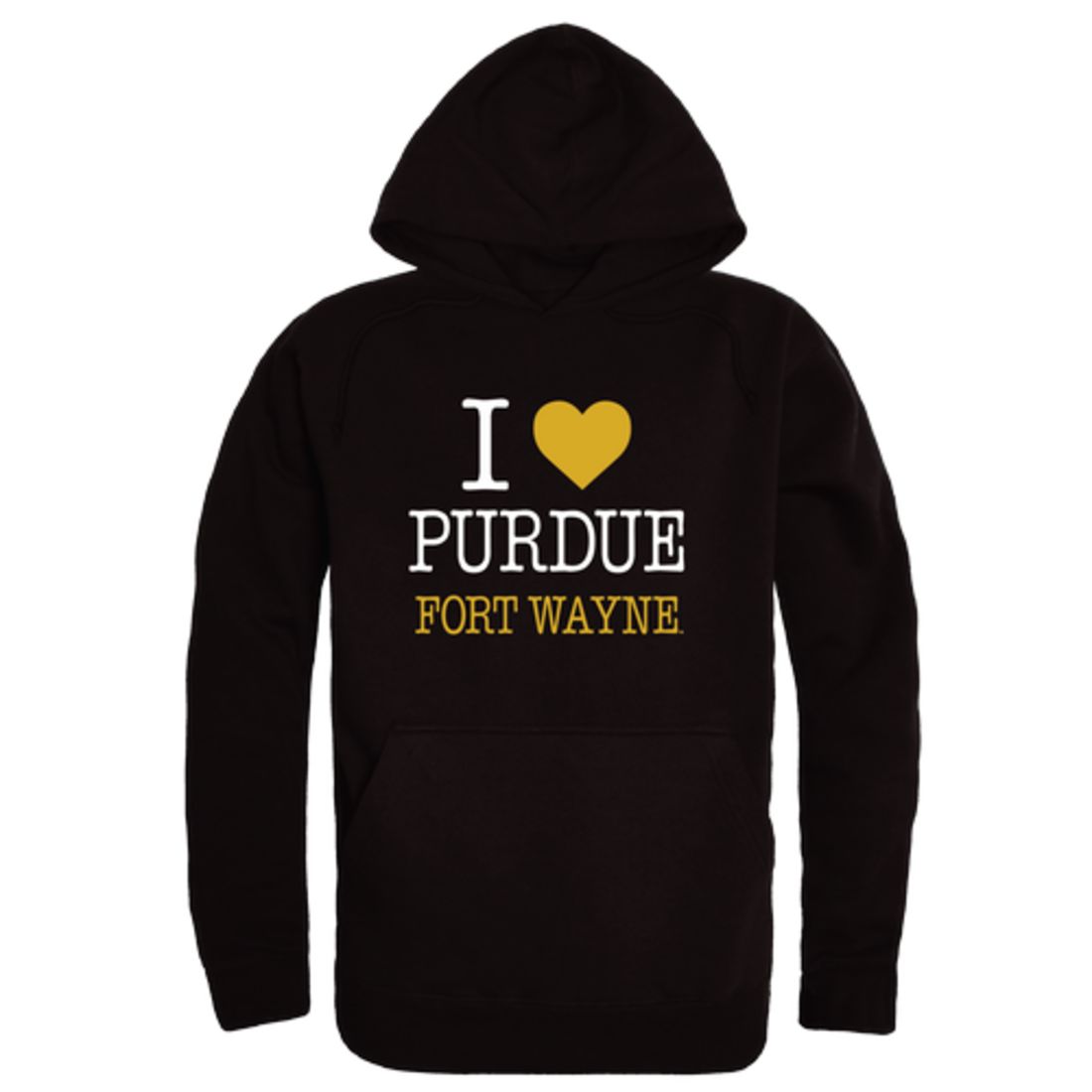 I Love Purdue University Fort Wayne Mastodons Fleece Hoodie Sweatshirts