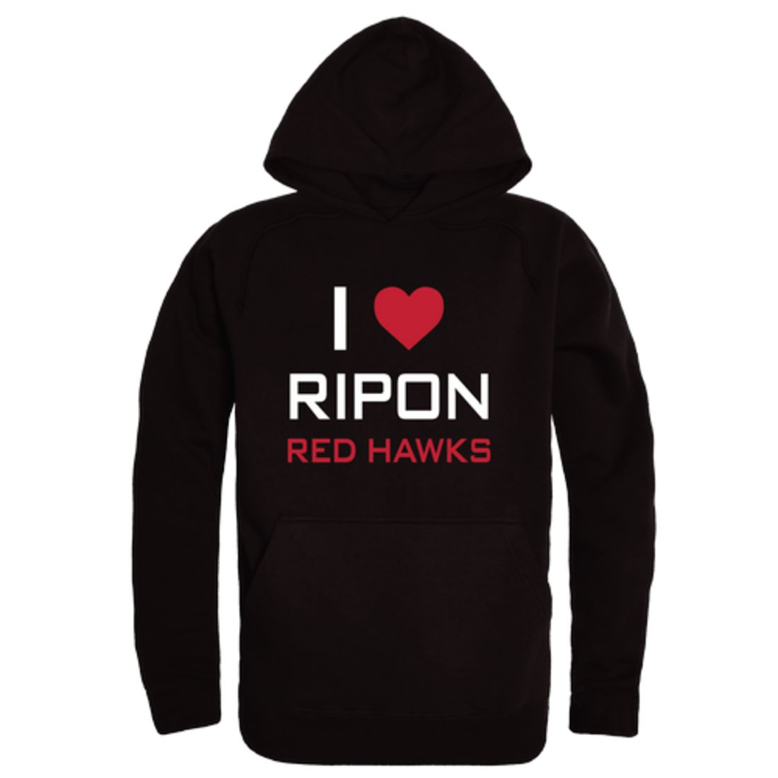 I Love Ripon College Red Hawks Fleece Hoodie Sweatshirts