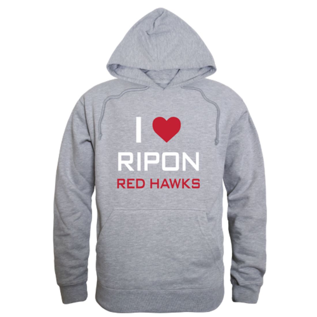 I Love Ripon College Red Hawks Fleece Hoodie Sweatshirts