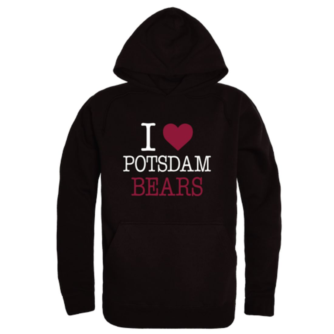 I Love State University of New York at Potsdam Bears Fleece Hoodie Sweatshirts
