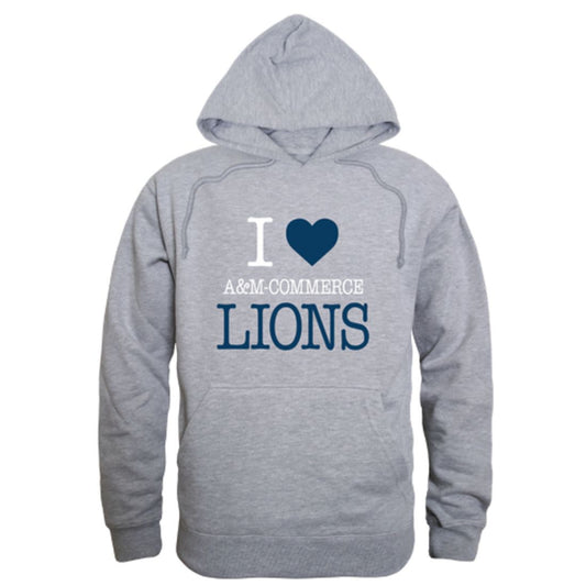 I Love Texas A&M University-Commerce Lions Fleece Hoodie Sweatshirts