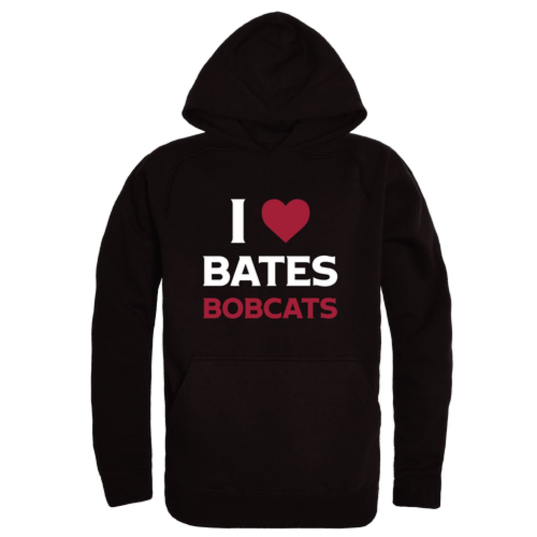I Love Bates College Bobcats Fleece Hoodie Sweatshirts