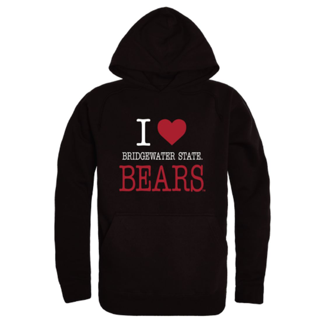I Love Bridgewater State University Bears Fleece Hoodie Sweatshirts