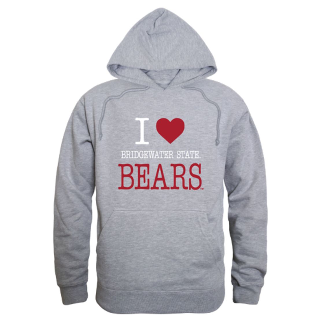 I Love Bridgewater State University Bears Fleece Hoodie Sweatshirts