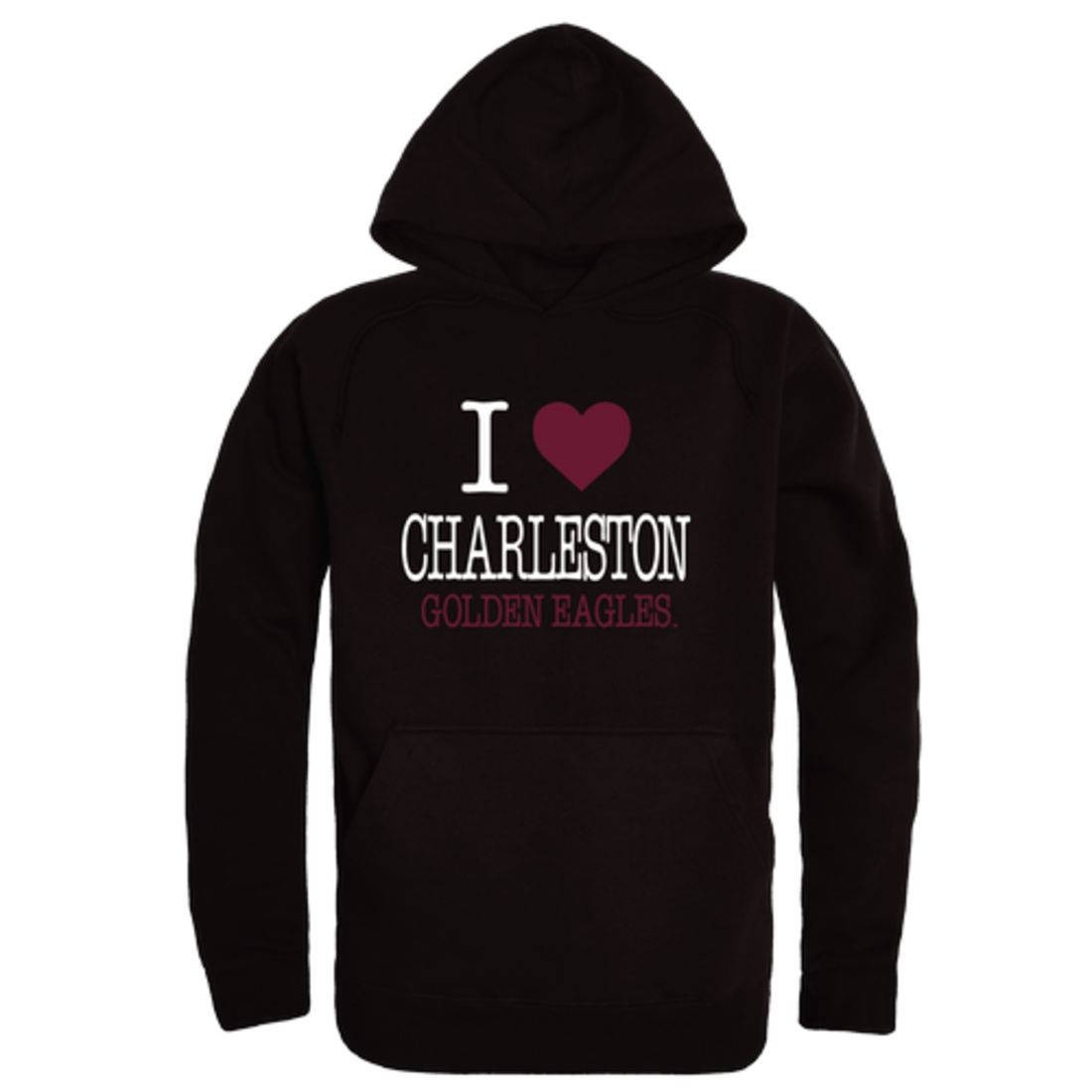 I Love University of Charleston Golden Eagles Fleece Hoodie Sweatshirts