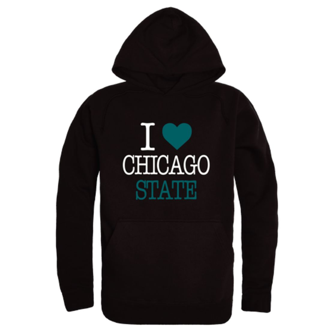 I Love Chicago State University Cougars Fleece Hoodie Sweatshirts