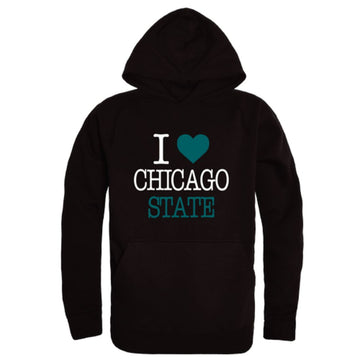 I Love Chicago State University Cougars Fleece Hoodie Sweatshirts