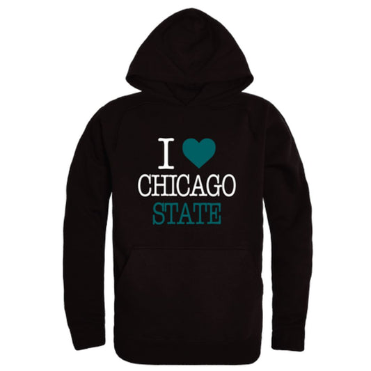I Love Chicago State University Cougars Fleece Hoodie Sweatshirts