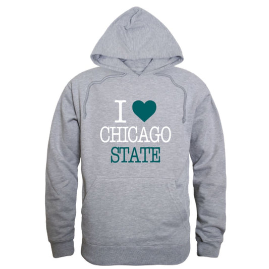 I Love Chicago State University Cougars Fleece Hoodie Sweatshirts