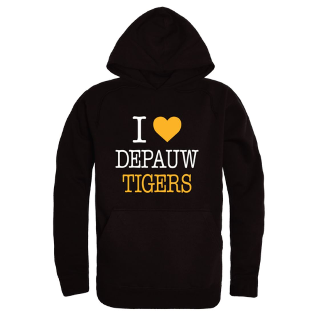 I Love DePauw University Tigers Fleece Hoodie Sweatshirts
