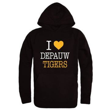 I Love DePauw University Tigers Fleece Hoodie Sweatshirts