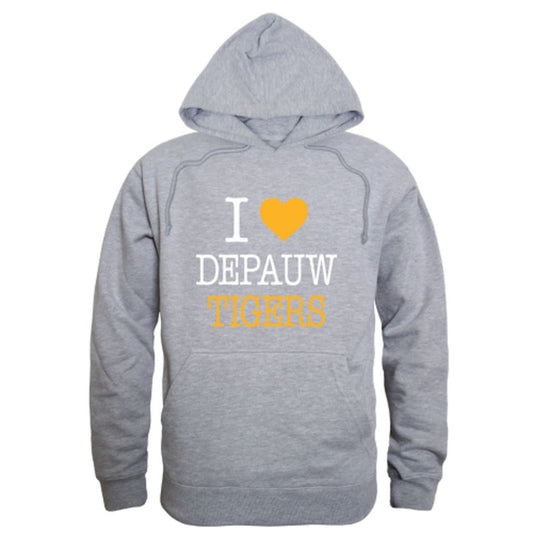 I Love DePauw University Tigers Fleece Hoodie Sweatshirts