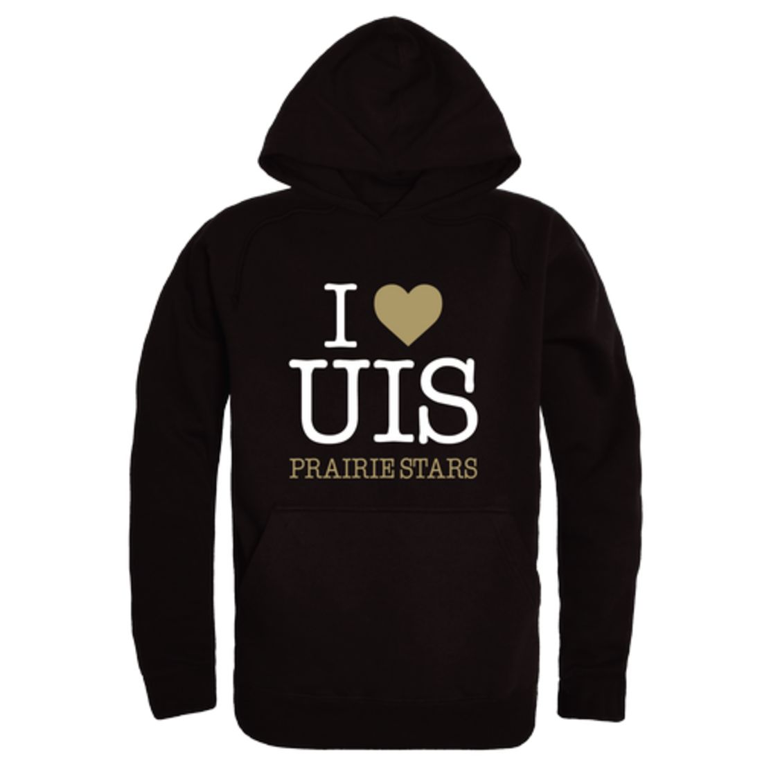 I Love University of Illinois Springfield Prairie Stars Fleece Hoodie Sweatshirts
