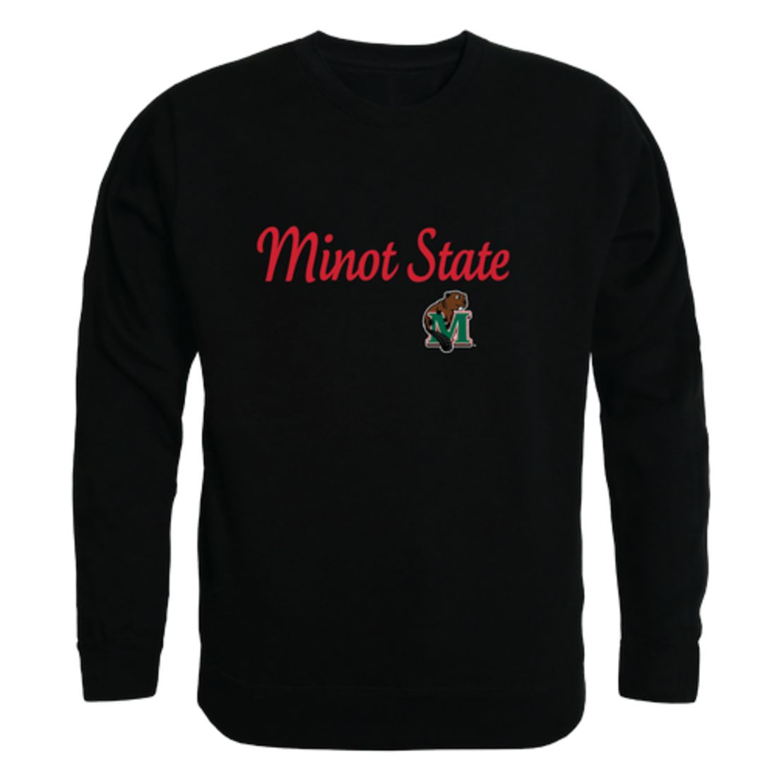 Minot State University Beavers Script Fleece Crewneck Pullover Sweatshirt