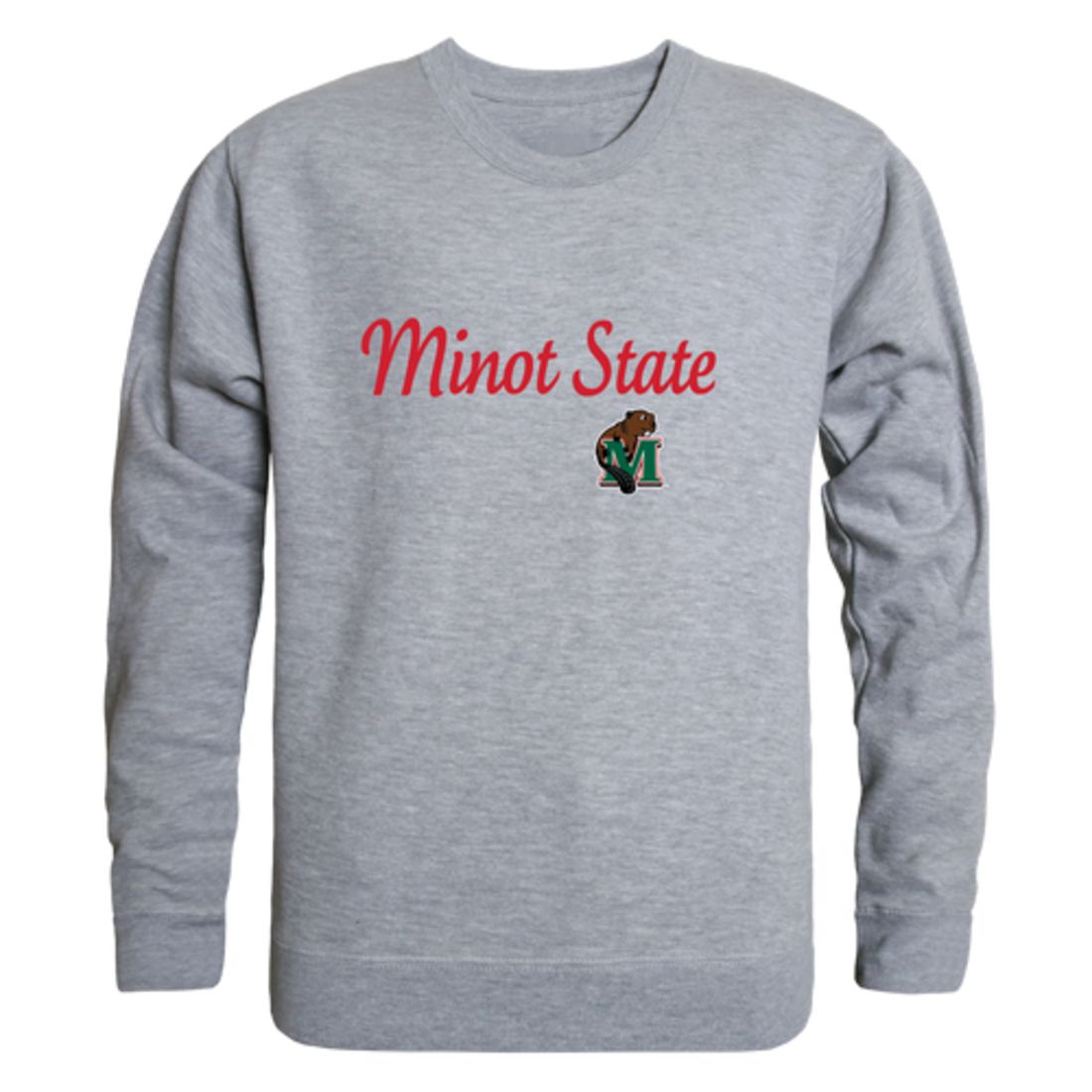Minot State University Beavers Script Fleece Crewneck Pullover Sweatshirt
