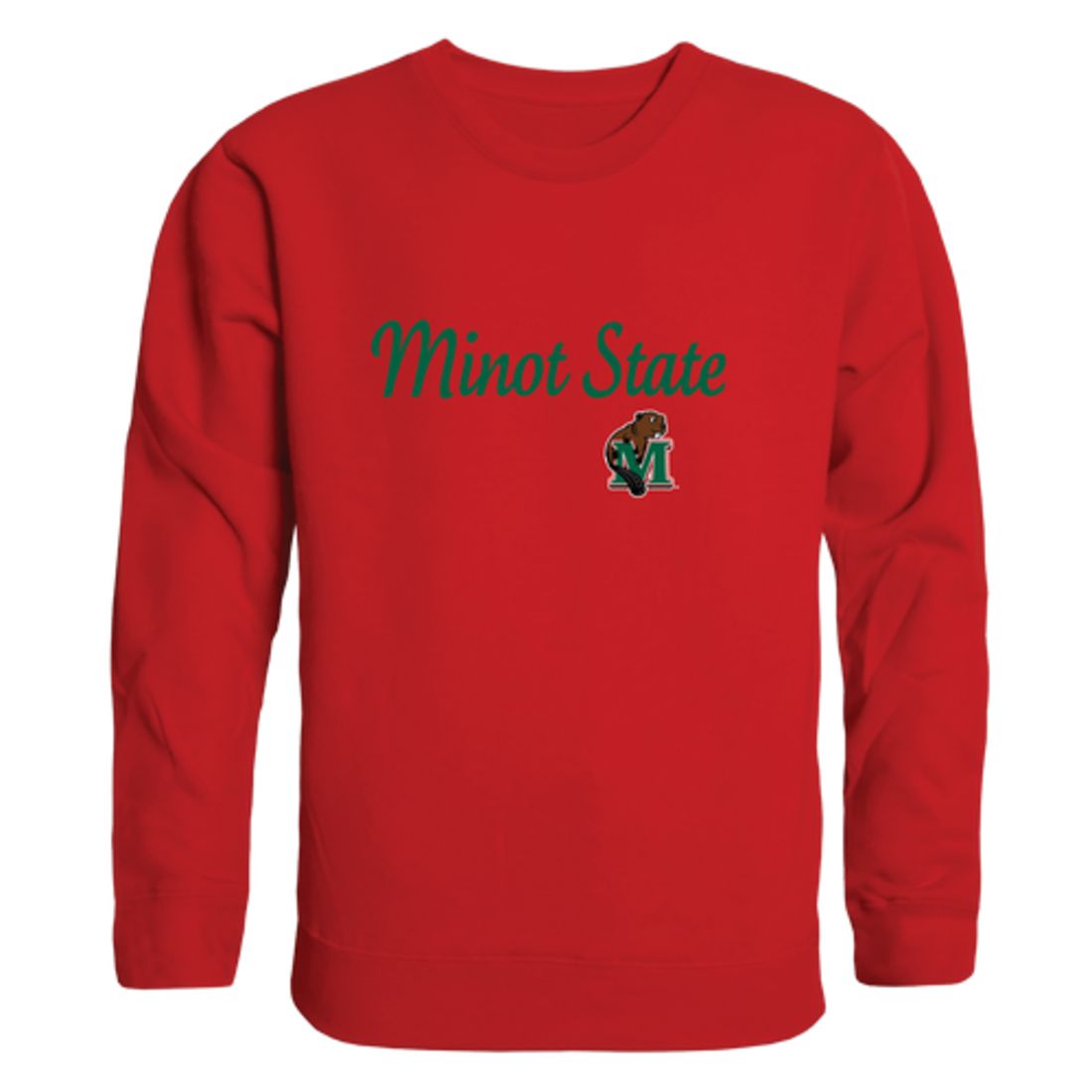 Minot State University Beavers Script Fleece Crewneck Pullover Sweatshirt