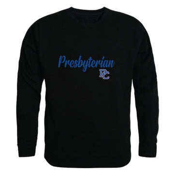Presbyterian College Blue Hose Script Fleece Crewneck Pullover Sweatshirt