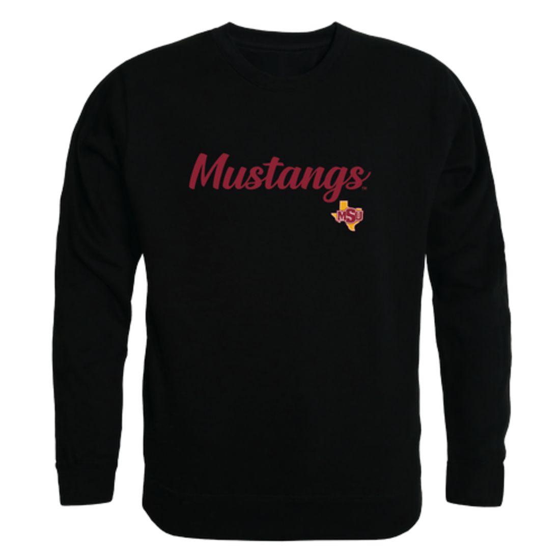 Midwestern State University Mustangs Script Fleece Crewneck Pullover Sweatshirt