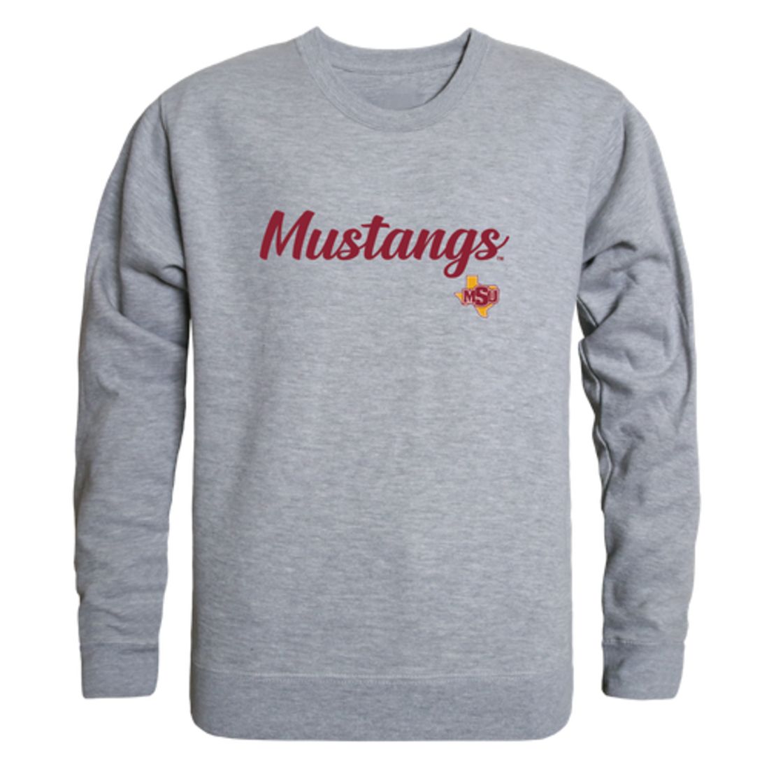 Midwestern State University Mustangs Script Fleece Crewneck Pullover Sweatshirt