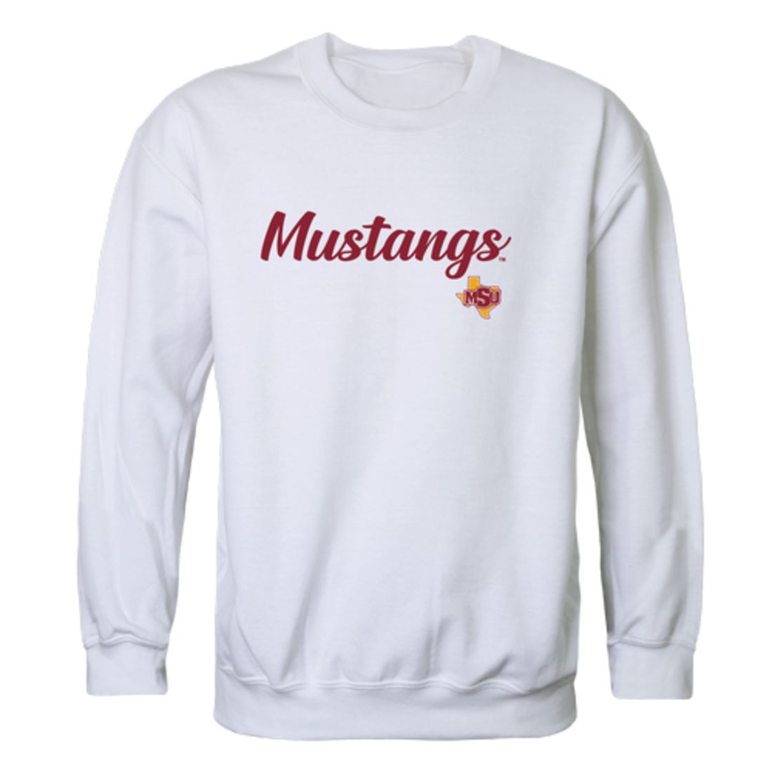 Midwestern State University Mustangs Script Fleece Crewneck Pullover Sweatshirt