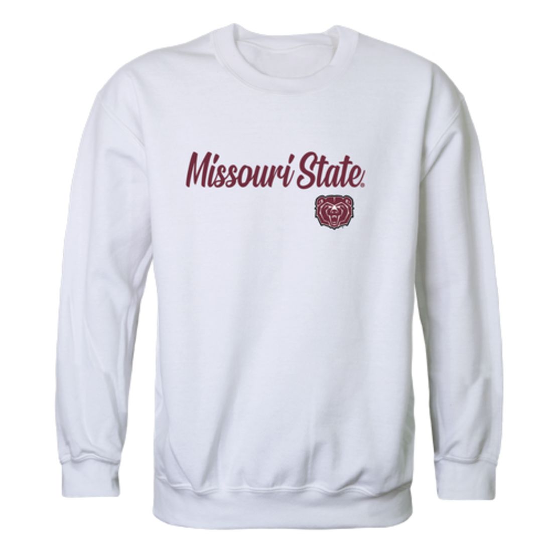 Missouri State University Bears Script Fleece Crewneck Pullover Sweatshirt