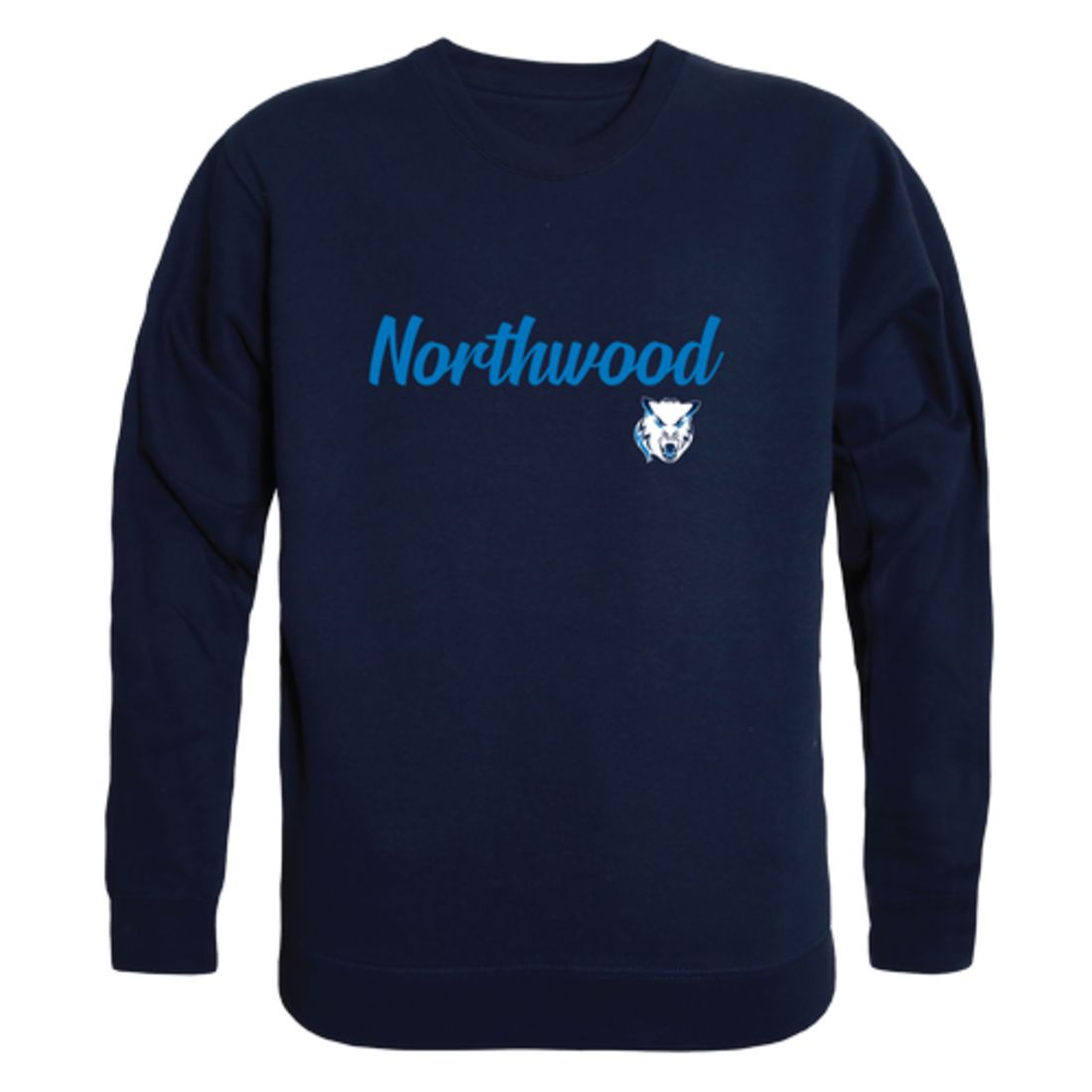 Northwood University Timberwolves Script Fleece Crewneck Pullover Sweatshirt