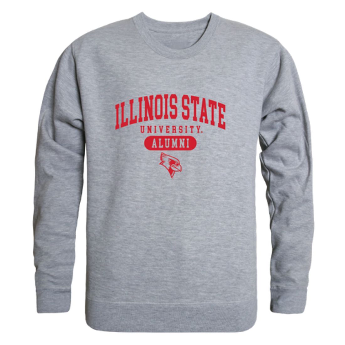 ISU Illinois State University Redbirds Alumni Fleece Crewneck Pullover Sweatshirt Heather Gray