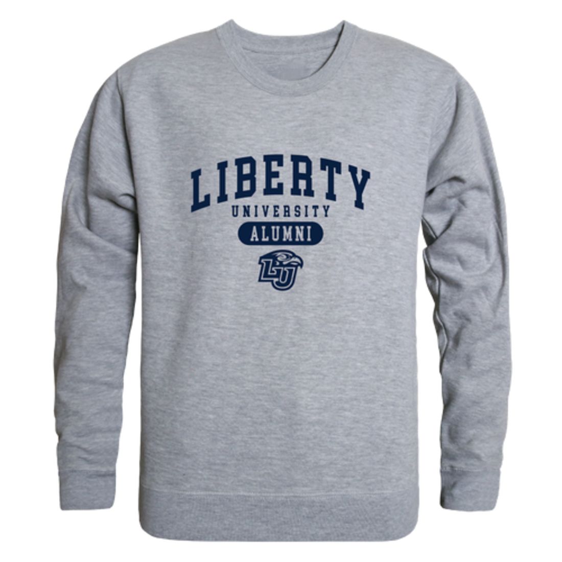 Liberty University Flames Alumni Fleece Crewneck Pullover Sweatshirt Heather Gray