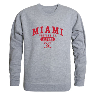 Miami University RedHawks Alumni Fleece Crewneck Pullover Sweatshirt Heather Gray