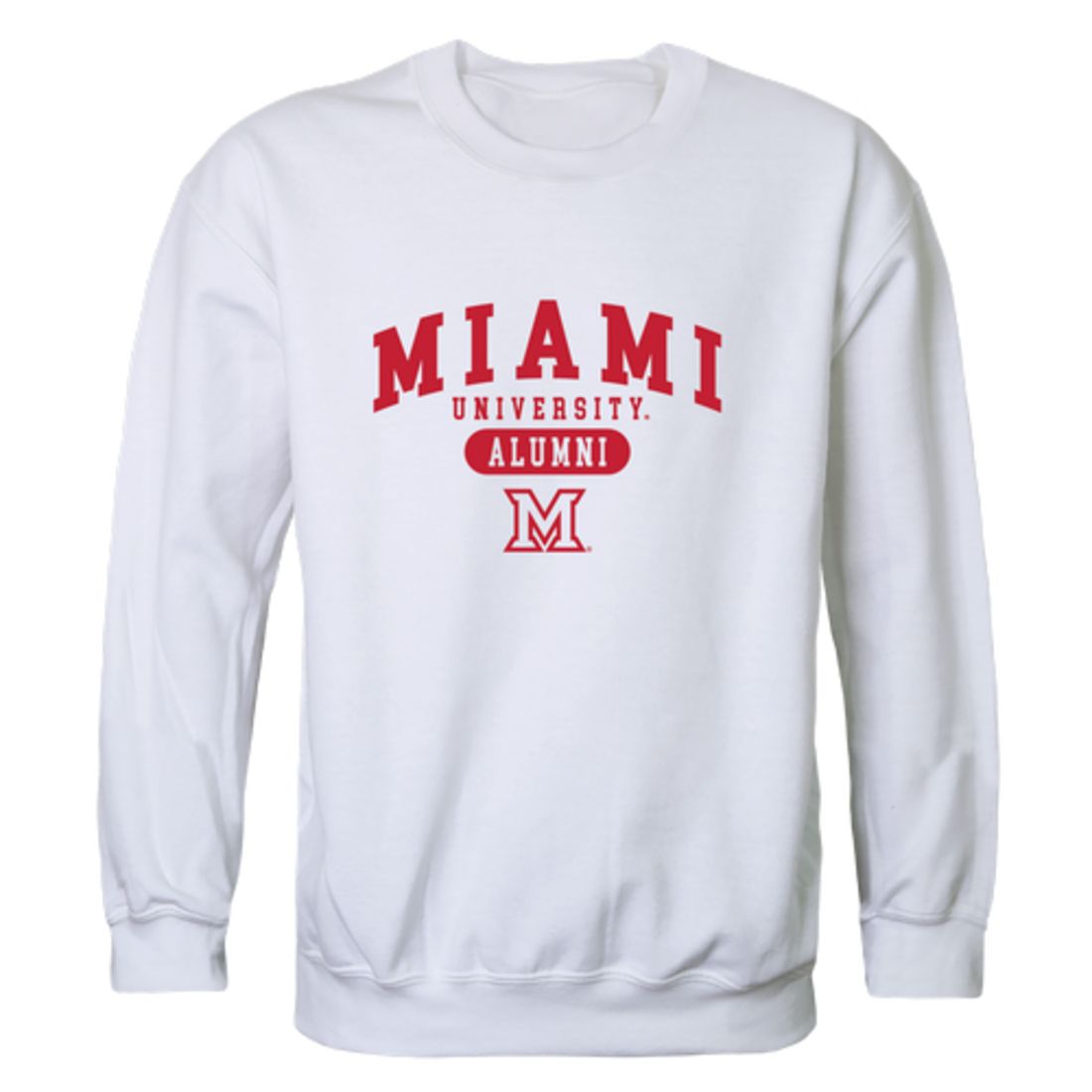 Miami University RedHawks Alumni Fleece Crewneck Pullover Sweatshirt Heather Gray