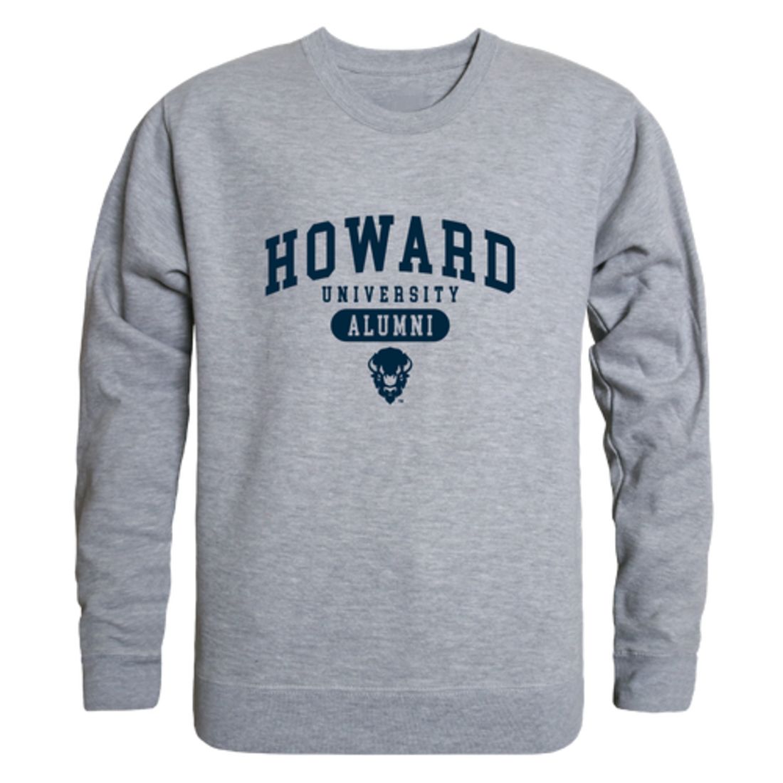 Howard University Bison Alumni Fleece Crewneck Pullover Sweatshirt Heather Gray