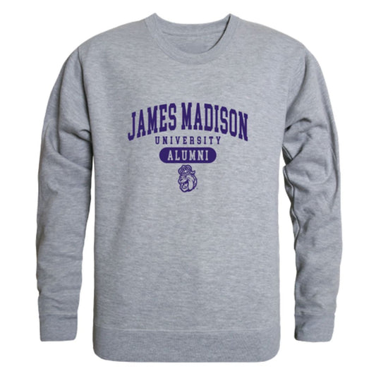 JMU James Madison University Dukes Alumni Fleece Crewneck Pullover Sweatshirt Heather Charcoal
