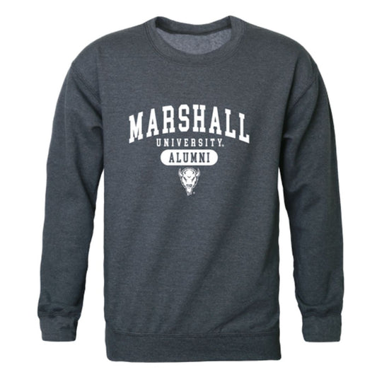 Marshall University Thundering Herd Alumni Fleece Crewneck Pullover Sweatshirt Heather Charcoal