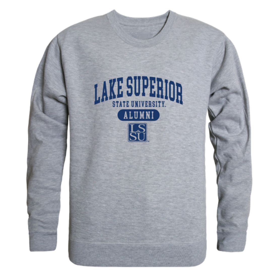 LSSU Lake Superior State University Lakers Alumni Fleece Crewneck Pullover Sweatshirt Heather Gray