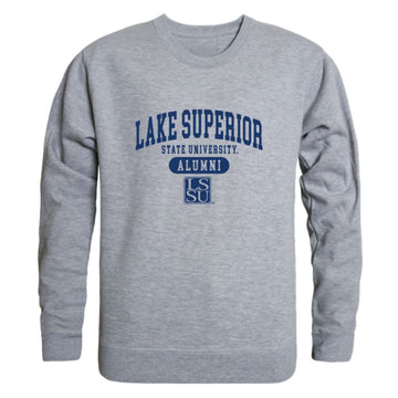 LSSU Lake Superior State University Lakers Alumni Fleece Crewneck Pullover Sweatshirt Heather Gray