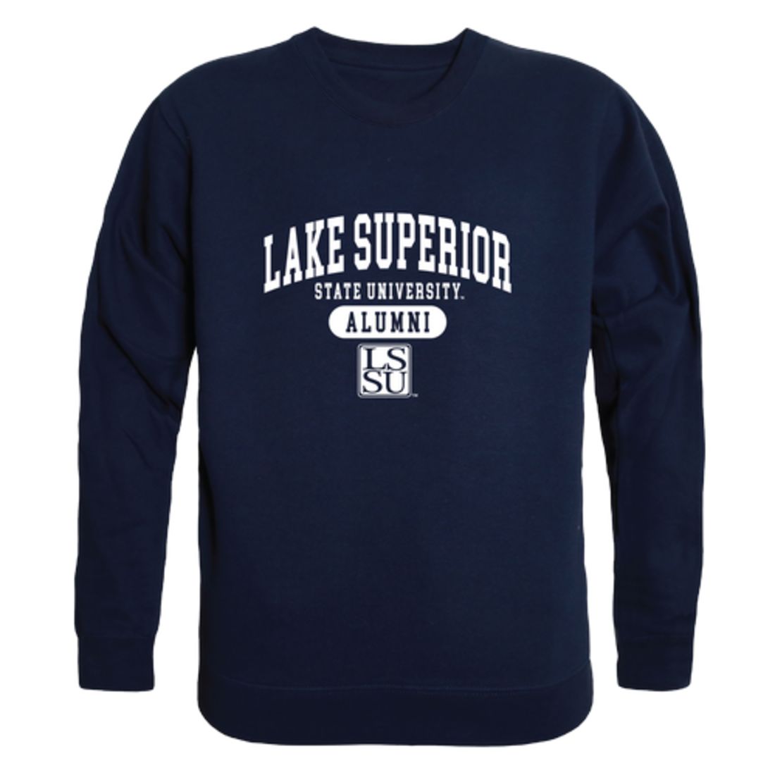 LSSU Lake Superior State University Lakers Alumni Fleece Crewneck Pullover Sweatshirt Heather Gray