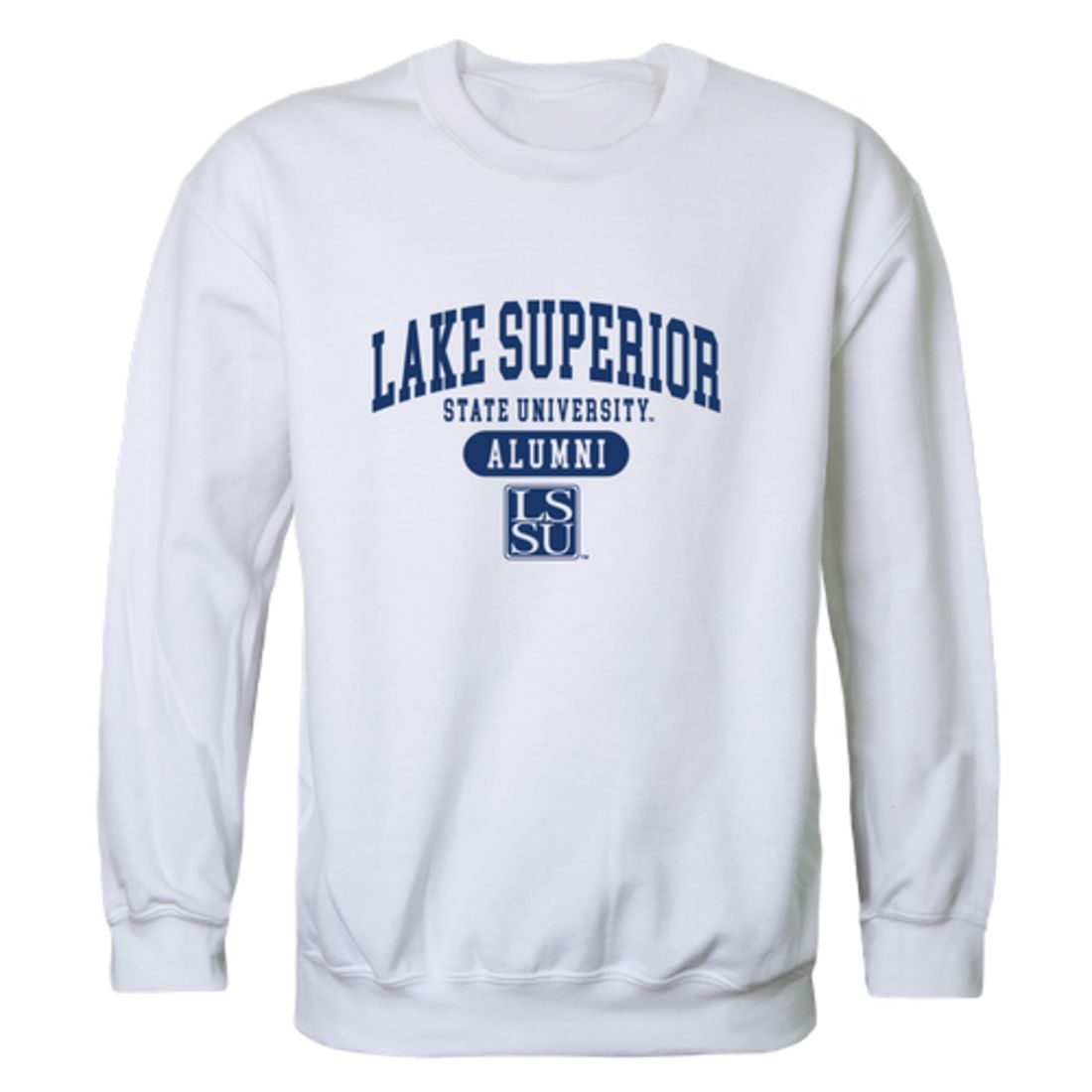 LSSU Lake Superior State University Lakers Alumni Fleece Crewneck Pullover Sweatshirt Heather Gray