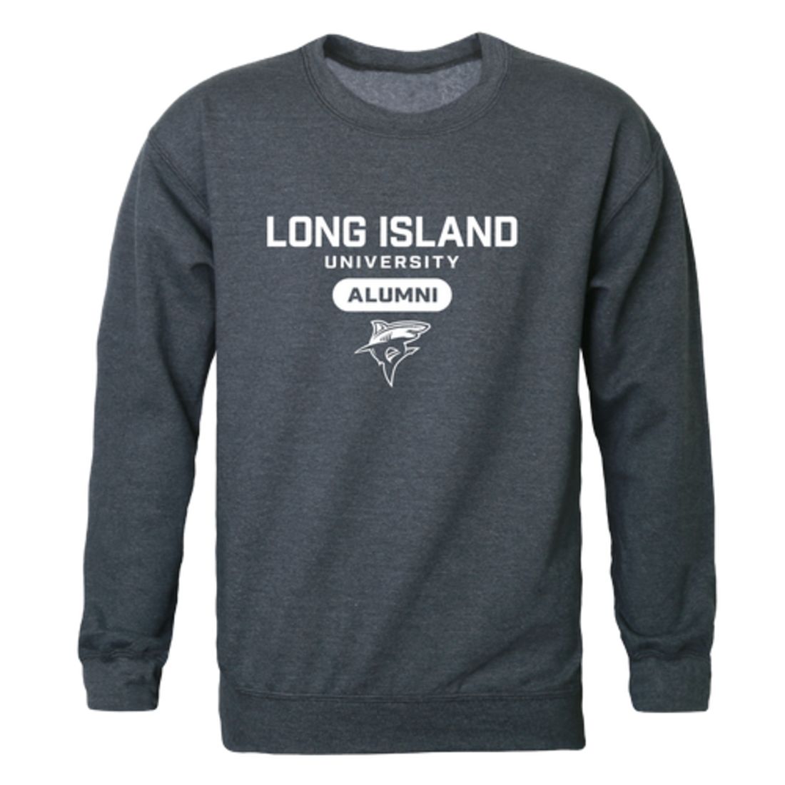 LIU Long Island University Post Pioneers Alumni Fleece Crewneck Pullover Sweatshirt Heather Charcoal