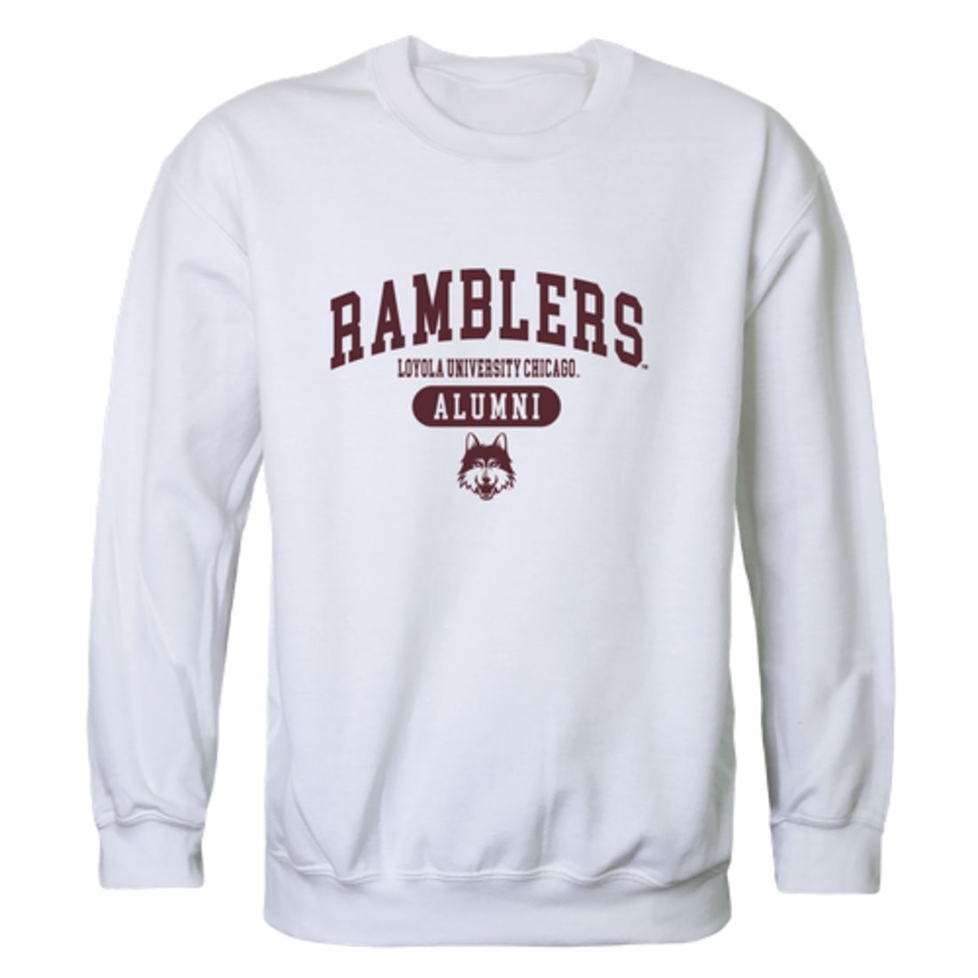 LUC Loyola University Chicago Ramblers Alumni Fleece Crewneck Pullover Sweatshirt Heather Gray