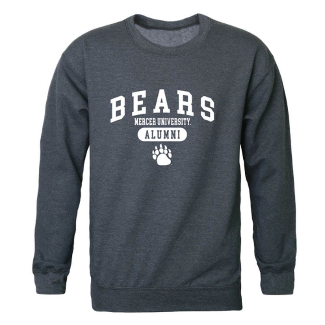 Mercer University Bears Alumni Fleece Crewneck Pullover Sweatshirt Heather Charcoal