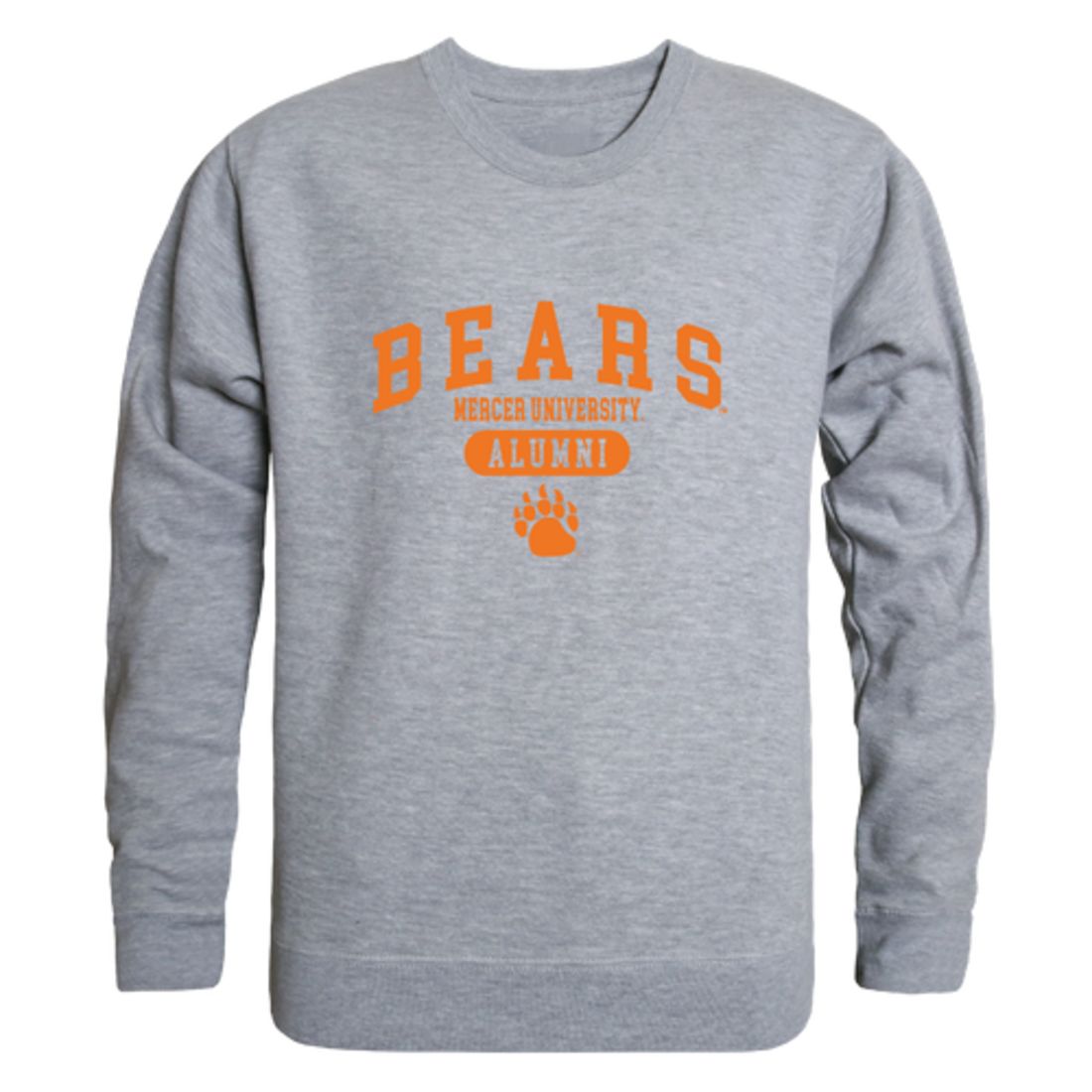 Mercer University Bears Alumni Fleece Crewneck Pullover Sweatshirt Heather Charcoal