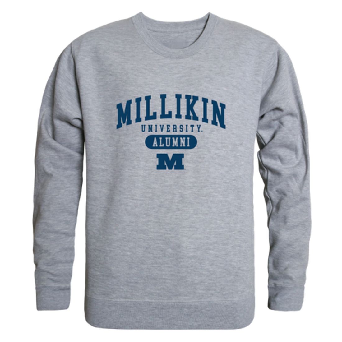 Millikin University Big Blue Alumni Fleece Crewneck Pullover Sweatshirt Heather Gray