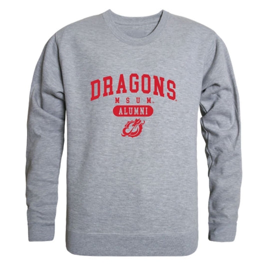MSUM Minnesota State University Moorhead Dragons Alumni Fleece Crewneck Pullover Sweatshirt Heather Gray