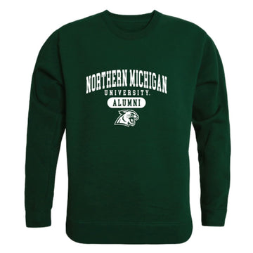 NMU Northern Michigan University Wildcats Alumni Fleece Crewneck Pullover Sweatshirt Forest