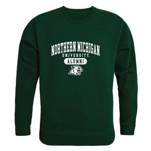 NMU Northern Michigan University Wildcats Alumni Fleece Crewneck Pullover Sweatshirt Forest