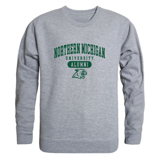 NMU Northern Michigan University Wildcats Alumni Fleece Crewneck Pullover Sweatshirt Forest